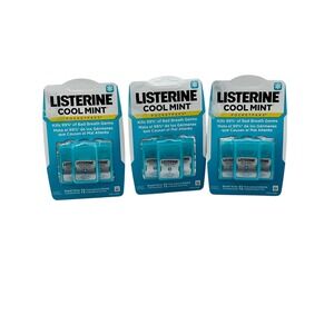 3 Packs Listerine Cool Mint Pocketpaks‎ Breath StripsTravel Size72 Count 3 Packs